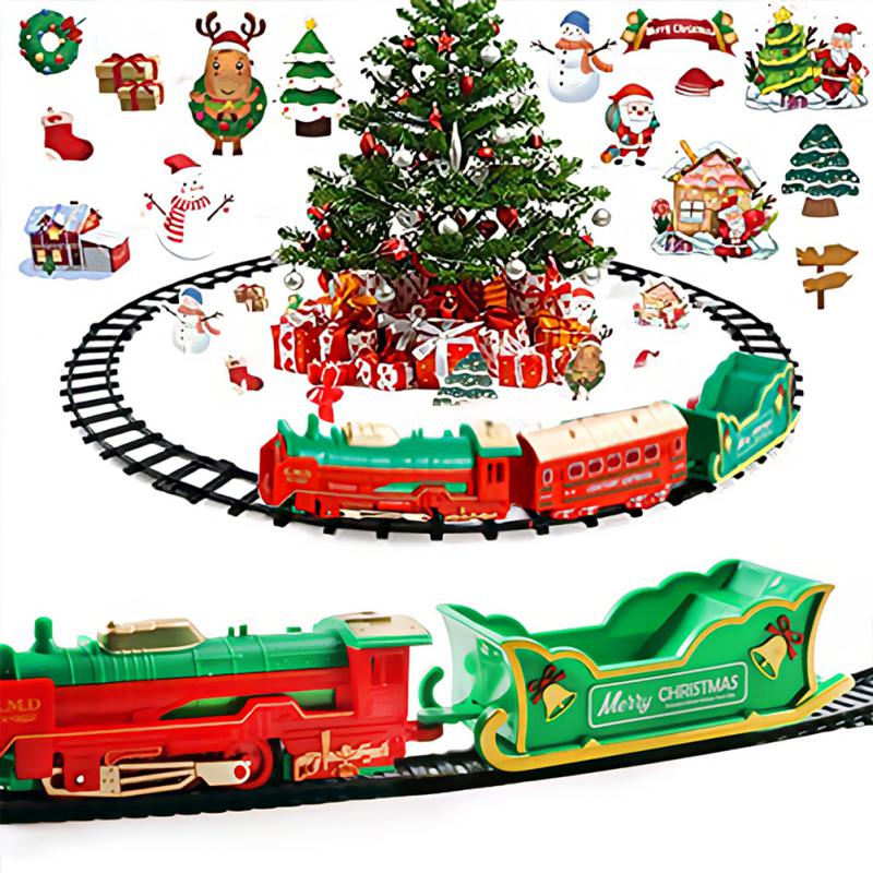 크리스마스 기차 미니 크리스마스 트리 트랙, 기차 만들기, 창의적인 가족 크리스마스 장식 장난감, 새해 선물, 1 세트